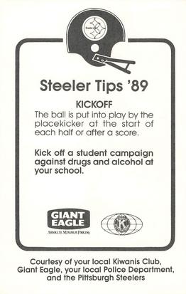 1989 Pittsburgh Steelers Kiwanis Giant Eagle Police #NNO Gary Anderson Back