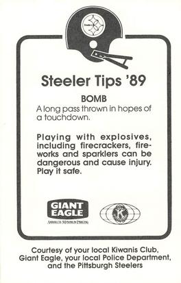 1989 Pittsburgh Steelers Kiwanis Giant Eagle Police #NNO Bubby Brister Back