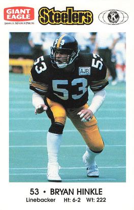 1989 Pittsburgh Steelers Kiwanis Giant Eagle Police #NNO Bryan Hinkle Front