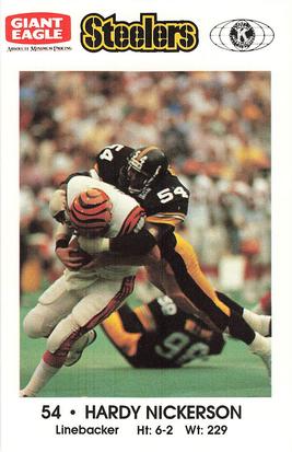 1989 Pittsburgh Steelers Kiwanis Giant Eagle Police #NNO Hardy Nickerson Front