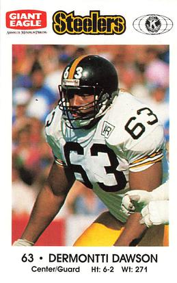 1989 Pittsburgh Steelers Kiwanis Giant Eagle Police #NNO Dermontti Dawson Front