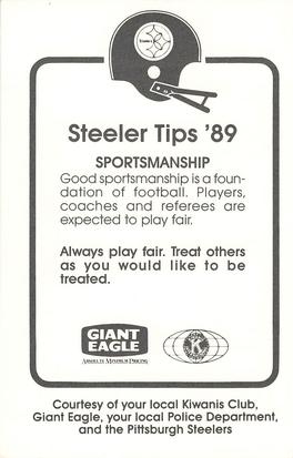 1989 Pittsburgh Steelers Kiwanis Giant Eagle Police #NNO Tim Johnson Back