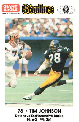 1989 Pittsburgh Steelers Kiwanis Giant Eagle Police #NNO Tim Johnson Front