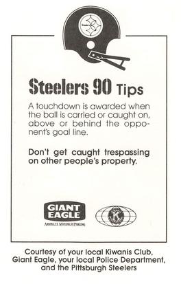 1990 Pittsburgh Steelers Kiwanis Giant Eagle Police #NNO Merril Hoge Back