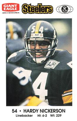 1990 Pittsburgh Steelers Kiwanis Giant Eagle Police #NNO Hardy Nickerson Front