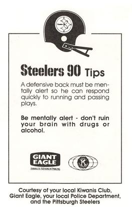 1990 Pittsburgh Steelers Kiwanis Giant Eagle Police #NNO Rod Woodson Back