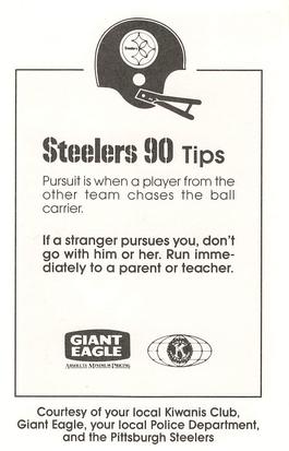 1990 Pittsburgh Steelers Kiwanis Giant Eagle Police #NNO Tim Worley Back