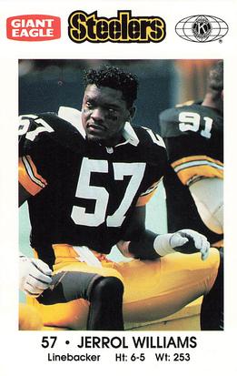 1992 Pittsburgh Steelers Kiwanis Giant Eagle Police #NNO Jerrol Williams Front
