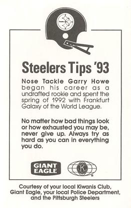 1993 Pittsburgh Steelers Police #NNO Garry Howe Back