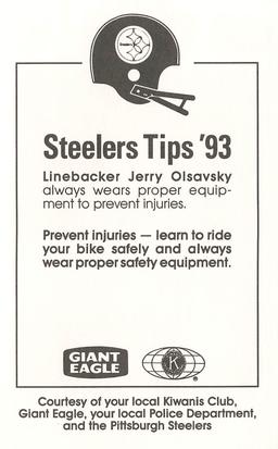1993 Pittsburgh Steelers Police #NNO Jerry Olsavsky Back