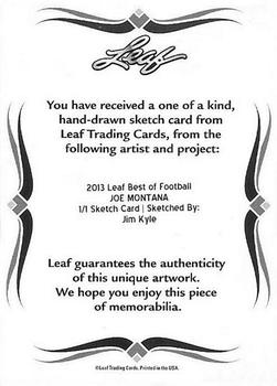 2013 Leaf Best of Football - Sketches #NNO Joe Montana Back