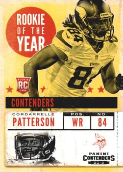 2013 Panini Contenders - Rookie of the Year Contenders #1 Cordarrelle Patterson Front