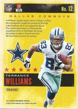 2013 Panini Contenders - Rookie of the Year Contenders #12 Terrance Williams Back