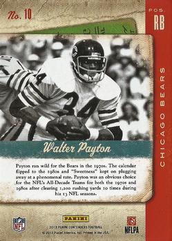 2013 Panini Contenders - Legendary Contenders #10 Walter Payton Back
