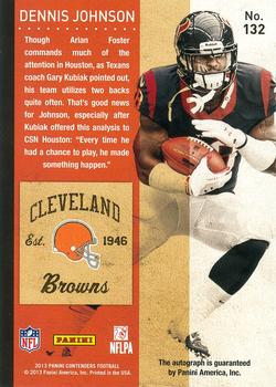 2013 Panini Contenders - Playoff Ticket #132 Dennis Johnson Back