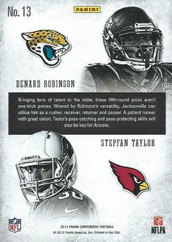 2013 Panini Contenders - Round Numbers #13 Denard Robinson / Stepfan Taylor Back