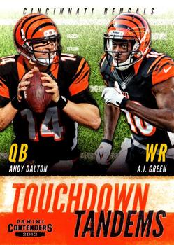 2013 Panini Contenders - Touchdown Tandems #6 Andy Dalton / A.J. Green Front