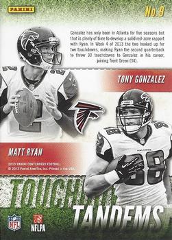 2013 Panini Contenders - Touchdown Tandems #9 Matt Ryan / Tony Gonzalez Back