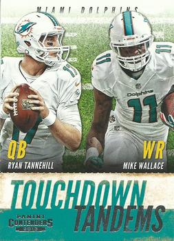 2013 Panini Contenders - Touchdown Tandems #11 Ryan Tannehill / Mike Wallace Front