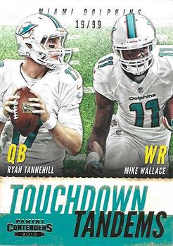 2013 Panini Contenders - Touchdown Tandems Gold #11 Ryan Tannehill / Mike Wallace Front