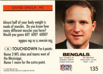 1992 Pro Set FACT Mobil #135 David Shula Back