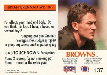 1992 Pro Set FACT Mobil #137 Brian Brennan Back