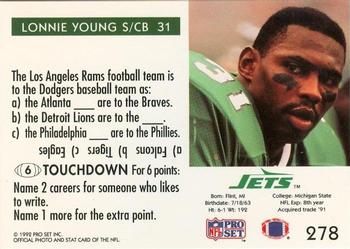 1992 Pro Set FACT Mobil #278 Lonnie Young Back