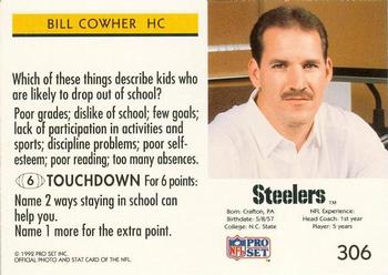 1992 Pro Set FACT Mobil #306 Bill Cowher Back