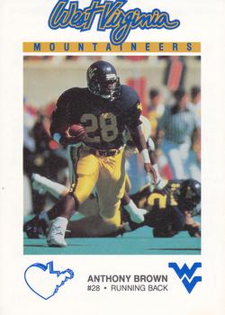 1988 West Virginia Mountaineers #2 Anthony Brown Front