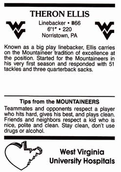 1988 West Virginia Mountaineers #4 Theron Ellis Back