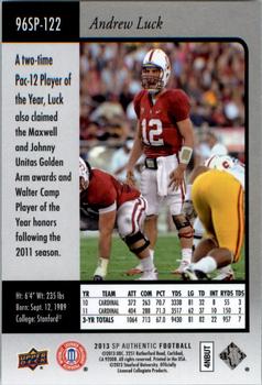 2013 SP Authentic - 1996 SP #96SP-122 Andrew Luck Back