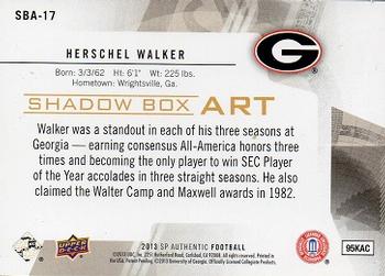 2013 SP Authentic - Shadowbox #SBA-17 Herschel Walker Back