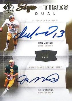 2013 SP Authentic - Sign of the Times Dual #ST2MM Dan Marino / Joe Montana Front