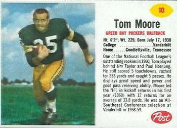 1962 Post Cereal #10 Tom Moore Front