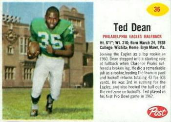 1962 Post Cereal #36 Ted Dean Front