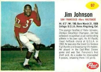 1962 Post Cereal #97 Jim Johnson Front
