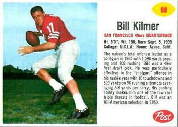 1962 Post Cereal #98 Bill Kilmer Front