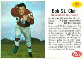 1962 Post Cereal #103 Bob St. Clair Front