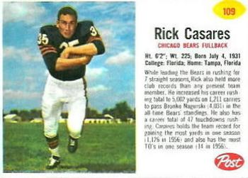 1962 Post Cereal #109 Rick Casares Front