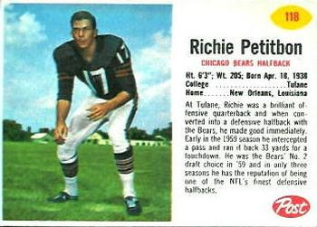 1962 Post Cereal #118 Richie Petitbon Front