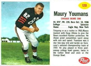 1962 Post Cereal #120 Maury Youmans Front