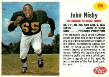 1962 Post Cereal #129 John Nisby Front