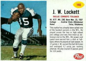1962 Post Cereal #146 J.W. Lockett Front