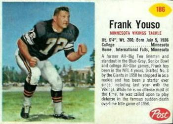 1962 Post Cereal #186 Frank Youso Front