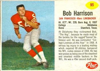 1962 Post Cereal #95 Bob Harrison Front