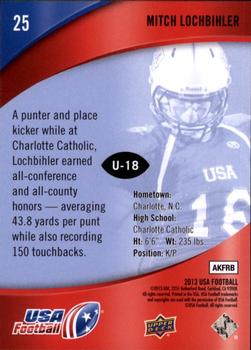 2013 Upper Deck USA Football #25 Mitch Lochbihler Back