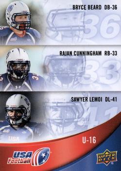 2013 Upper Deck USA Football #51 Bryce Beard / Rajan Cunningham / Sawyer Lemoi Front