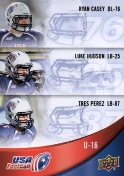 2013 Upper Deck USA Football #54 Ryan Casey / Luke Hudson / Tres Perez Front