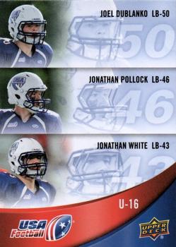 2013 Upper Deck USA Football #56 Joel Dublanko / Jonathan Pollock / Jonathan White Front
