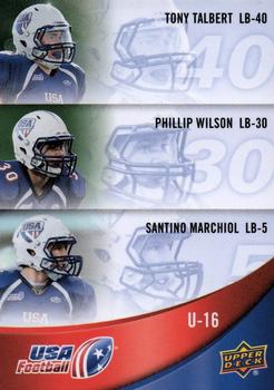 2013 Upper Deck USA Football #57 Tony Talbert / Phillip Wilson / Santino Marchiol Front